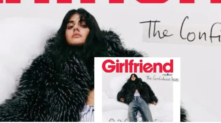 Ayesha Madon on the cover of Girlfriend magazine. Photographed by Alex Wall